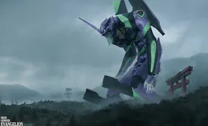 Eva Unit-01 In Battle Stance Wallpaper