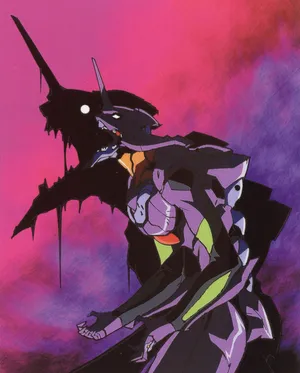 Eva Unit-01 In Battle Stance, Ready For Combat Wallpaper