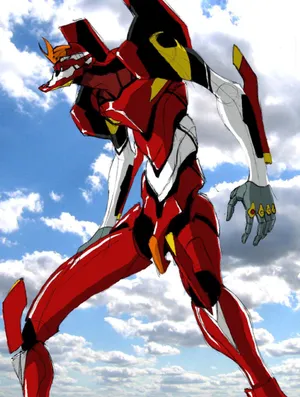 Eva Unit-02 In Action, Battling Amidst A City Backdrop. Wallpaper