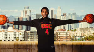 Evan Mobley U S C Basketball Pose Wallpaper