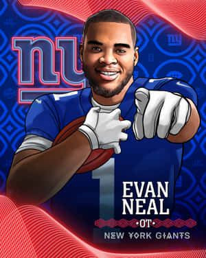 Evan Neal Vector Artwork Wallpaper