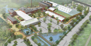 Evergreen Brick Works Aerial Rendering Wallpaper