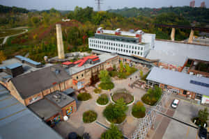 Evergreen Brick Works Aerial View Wallpaper