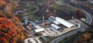 Evergreen Brick Works Autumn Aerial View Wallpaper