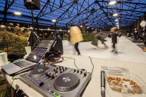 Evergreen Brick Works D J Booth Ice Skating Wallpaper