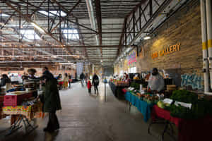 Evergreen Brick Works Indoor Market Wallpaper