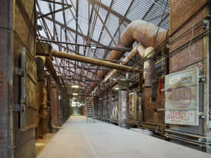 Evergreen Brick Works Industrial Corridor Wallpaper