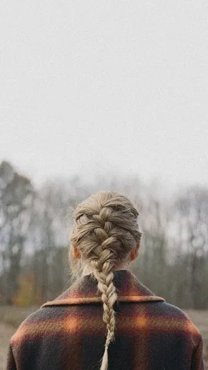 Evermore Aesthetic Braided Hairstyle Outdoors Wallpaper