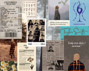 Evermore Album Collage Taylor Swift Wallpaper