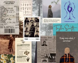 Evermore Album Collage Taylor Swift Wallpaper