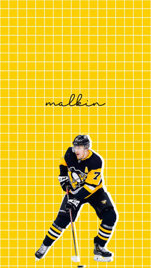 Evgeni Malkin Aesthetic Grid Lines Wallpaper