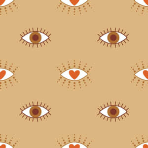 Evil Eye Heart Pattern Design Wallpaper