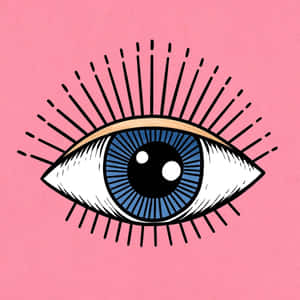 Evil Eye Illustration Pink Background Wallpaper