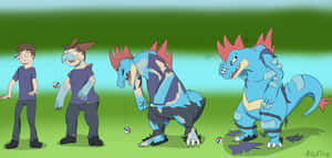 Evolution Of Man To Feraligatr Wallpaper