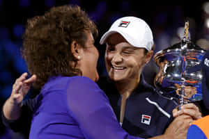 Evonne Goolagong Cawley Congratulating Ashleigh Barty Wallpaper