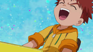 Excited Anime Character Laughing Wallpaper