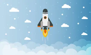 Excited Cartoon Scientist Conducting An Experiment Wallpaper