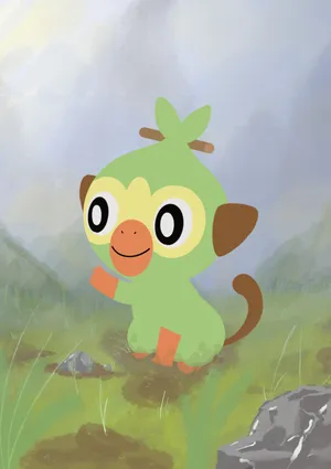 Excited Grookey Playing Under The Sun Wallpaper