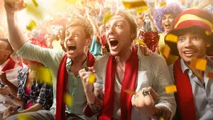 Excited Sports Fans Celebrating Wallpaper