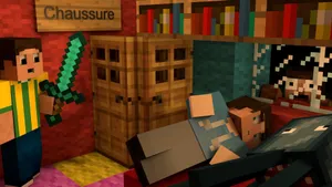 Exciting Adventures In Minecraft Story Mode Wallpaper