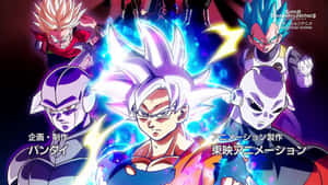 Exciting Battle Between Universe 6 Fighters In Dragon Ball Super Wallpaper