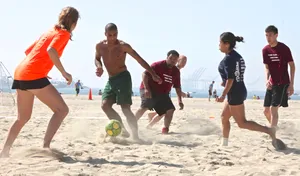 Exciting Beach Soccer Tournament Wallpaper