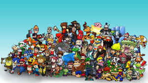 Exciting Cartoon Game Characters In Action Wallpaper