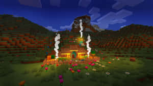 Exciting Minecraft Adventure In A Vibrant World Wallpaper