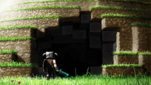 Exciting Minecraft Battle Scene Wallpaper