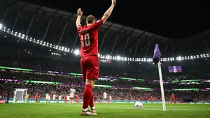 Exciting Moment Of A Corner Kick In Soccer Wallpaper