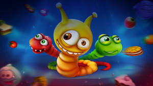 Exciting Play In The Worms Zone Arcade Game Wallpaper