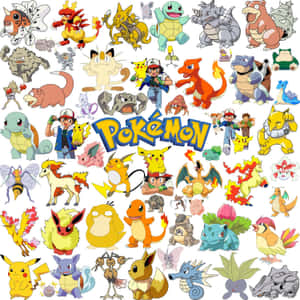 Exciting Pokémon Sticker Collection Wallpaper