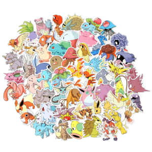 Exciting Pokémon Stickers Collection Wallpaper