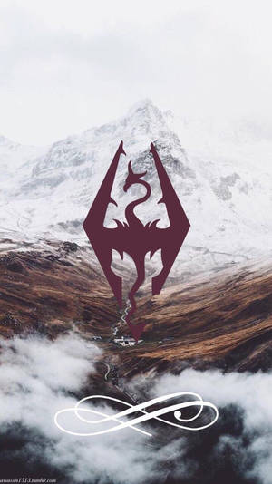Exciting Skyrim 4k Logo In Striking Red Wallpaper