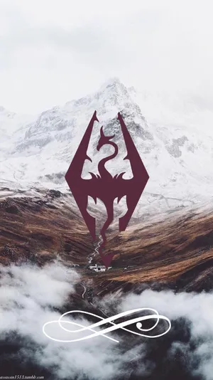 Exciting Skyrim 4k Logo In Striking Red Wallpaper