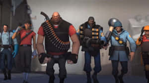 Exciting Team Fortress 2 Characters In Action Wallpaper