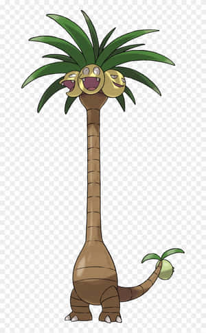 Exeggutor Against Checkered Png Background Wallpaper
