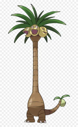 Exeggutor Against Checkered Png Background Wallpaper