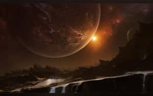 Exoplanetary_ Vista_with_ Waterfalls Wallpaper