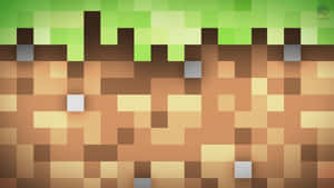 Experience A Rich, Textured World Of Minecraft Grass Wallpaper