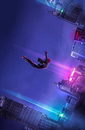 Experience A Unique Adventure Into The Spider Verse Wallpaper