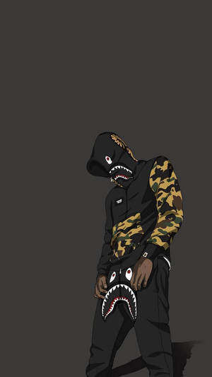'experience Bape's Unique Streetwear In This Cutting-edge Digital Artwork.' Wallpaper