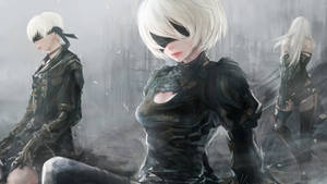 Experience Breathtaking Action And Poignant Storytelling With Nier:automata Wallpaper