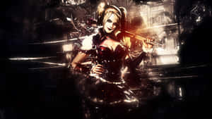 Experience Gripping Action With Harley Quinn In Batman: Arkham City Wallpaper