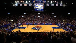 Experience Pure Jayhawk Excitement As The University Of Kansas Takes On Their Opponents! Wallpaper