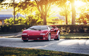 Experience Speed & Luxury With The Iconic Lamborghini Countach Wallpaper