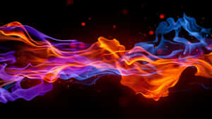 Experience The Beauty Of Red And Blue Fire Wallpaper