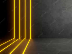 Experience The Brightness Of Yellow Neon Lights Wallpaper