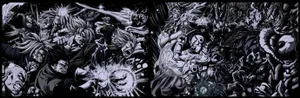 Experience The Excitement Of Dragon Ball Black And White Wallpaper
