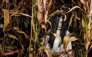 Experience The Frightening Fun Of A Haunted Corn Maze Wallpaper